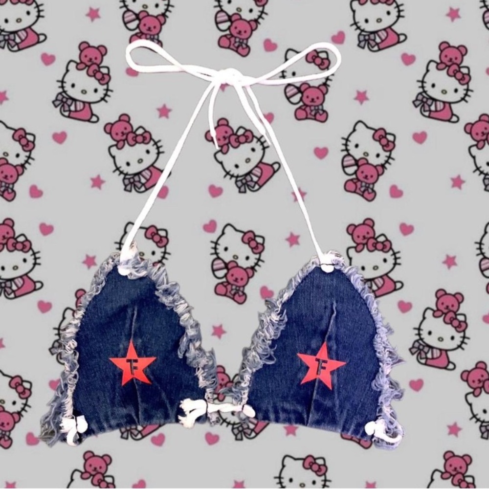 Kids Denim Star Bikini Top